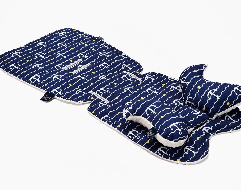 STROLLER PAD - SAILOR NAVY | ECRU