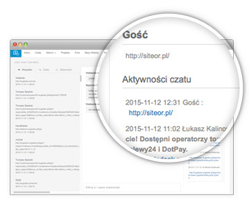 Pogląd informacji o rozmówcy