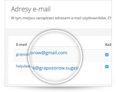 Korzystanie z własnych adresów e-mail