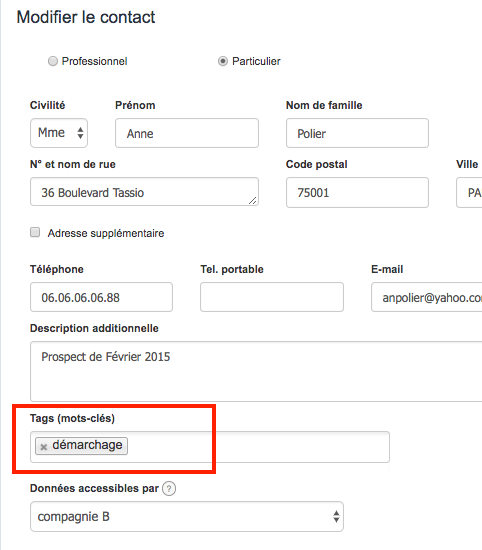 tags contact