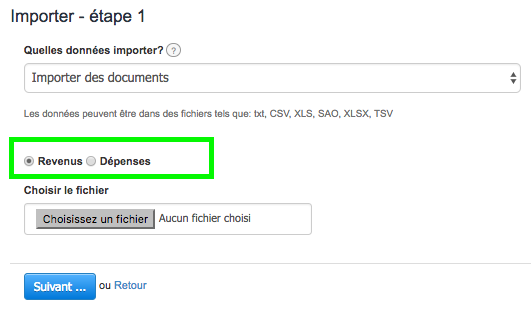 Importation Document Facile Facturation Archive Importer Revenus Dépenses