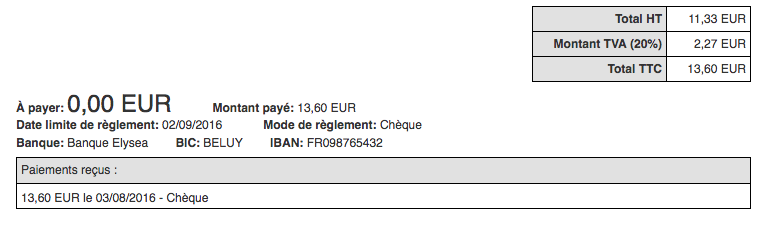 facture payée